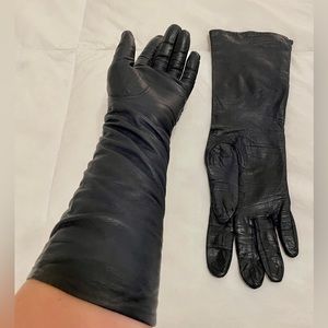 Vintage Gants Schuermans of Brussels Black Kidskin Gloves size 7